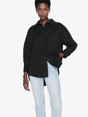 Anine Bing 'Mika' Black Button-Front Shirt